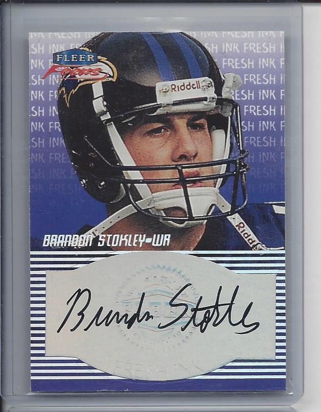BRANDON STOKLEY 1999 FLEER FOCUS FRESH INK RAVENS ROOKIE AUTO RC
