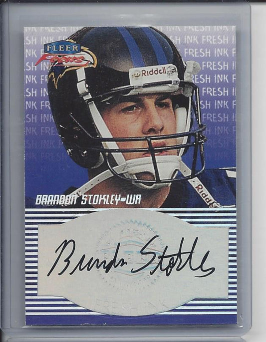 BRANDON STOKLEY 1999 FLEER FOCUS FRESH INK RAVENS ROOKIE AUTO RC
