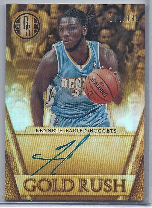 KENNETH FARIED 2014-15 GOLD STANDARD GOLD RUSH NUGGETS ON CARD AUTO #D /199