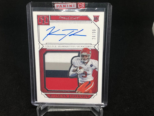 KEESEAN JOHNSON 2019 NATIONAL TREASURES 4 CLR PATCH ON CARD AUTO RC #D 29/99
