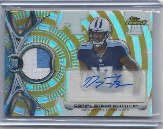 DORIAL GREEN BECKHAM 2015 FINEST GOLD REFRACTOR RPA 2 COLOR PATCH AUTO RC #D /99