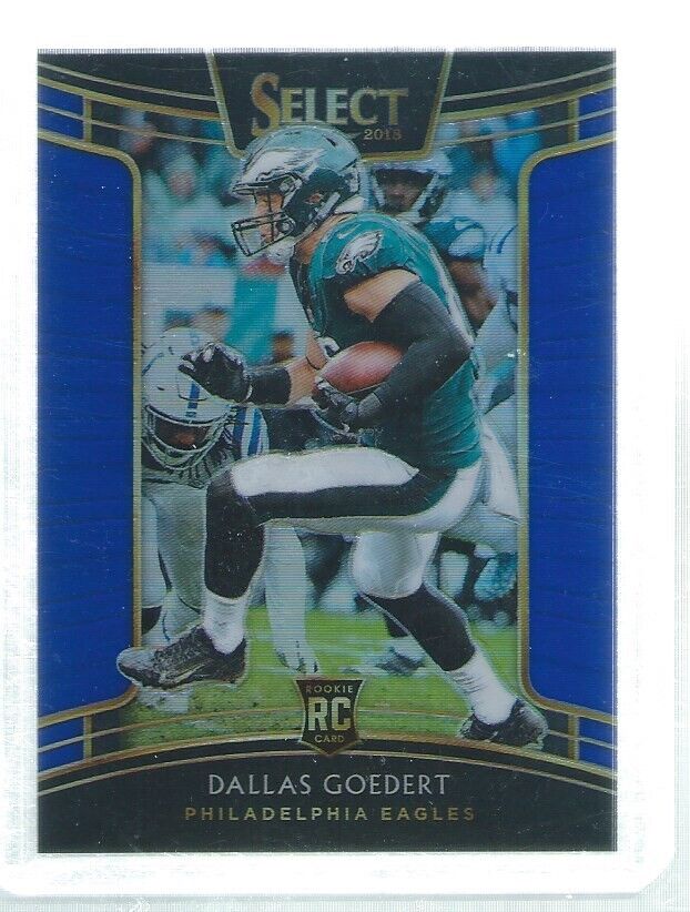 DALLAS GOEDERT 2018 PANINI SELECT PRIZM BLUE ROOKIE RC #D 3/175