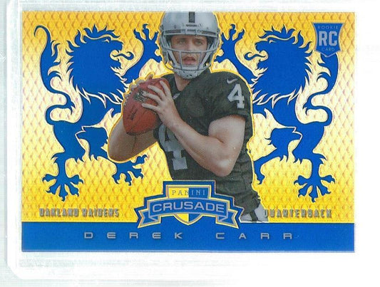 DEREK CARR 2014 PANINI ROOKIES AND STARS CRUSADE PRIZM ROOKIE RC #14