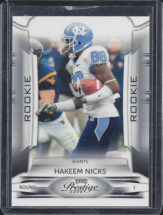 HAKEEM NICKS 2009 PLAYOFF PRESTIGE SP RARE SHORT PRINT ROOKIE RC #142
