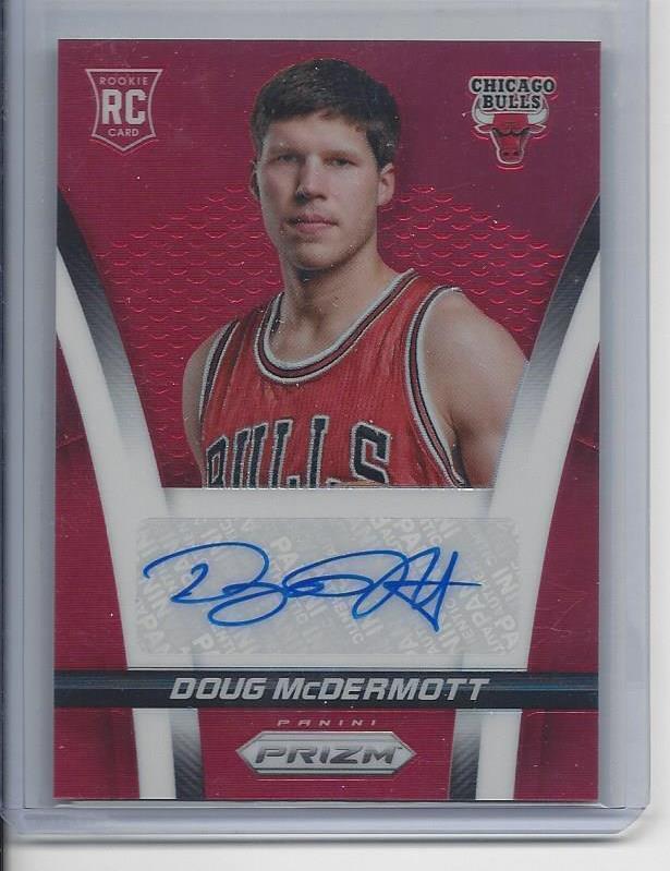 DOUG MCDERMOTT 2014-15 PANINI PRIZM RED REFRACTOR PRIZMS ROOKIE AUTO RC #D /199