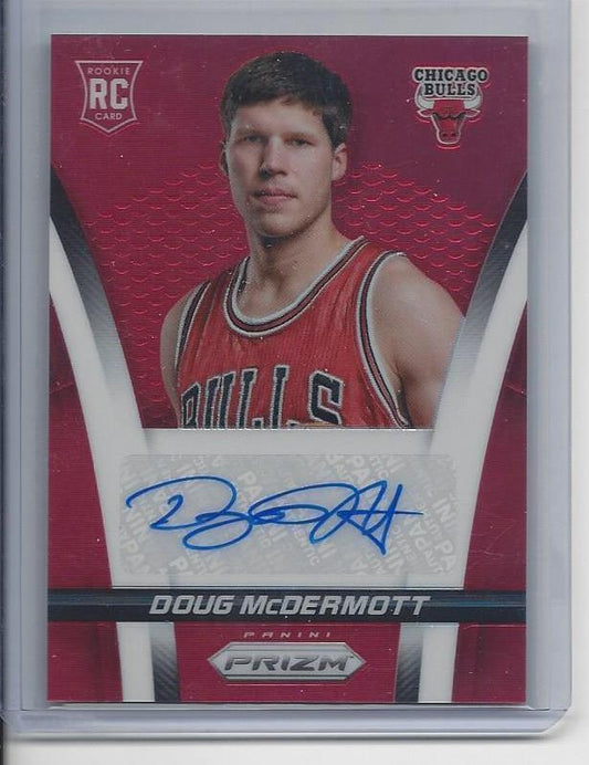 DOUG MCDERMOTT 2014-15 PANINI PRIZM RED REFRACTOR PRIZMS ROOKIE AUTO RC #D /199