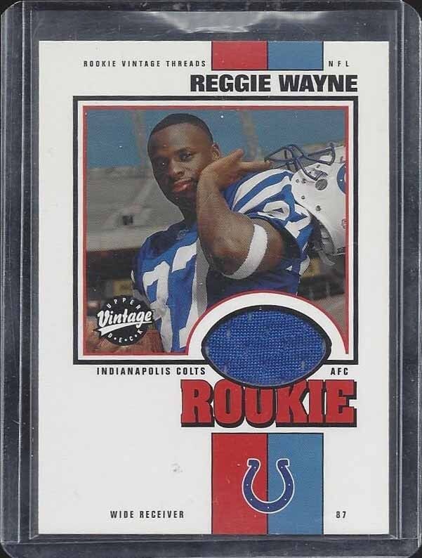 REGGIE WAYNE 2001 UPPER DECK VINTAGE COLTS ROOKIE JERSEY RC