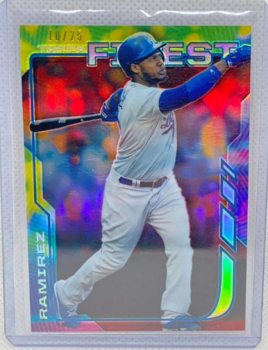 HANLEY RAMIREZ 2014 TOPPS FINEST BLACK REFRACTOR #D 10/25