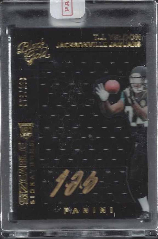 T.J. YELDON 2015 PANINI BLACK GOLD SIZEABLE SIGS JUMBO JERSEY AUTO RC #D /199