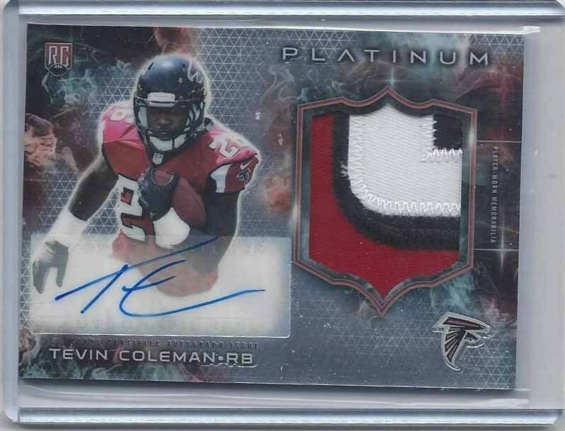 TEVIN COLEMAN 2015 TOPPS PLATINUM RPA ROOKIE 3 COLOR PATCH AUTO RC