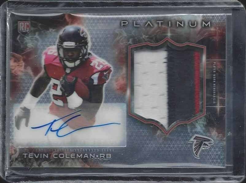 TEVIN COLEMAN 2015 TOPPS PLATINUM RPA ROOKIE 3 COLOR PATCH AUTO RC