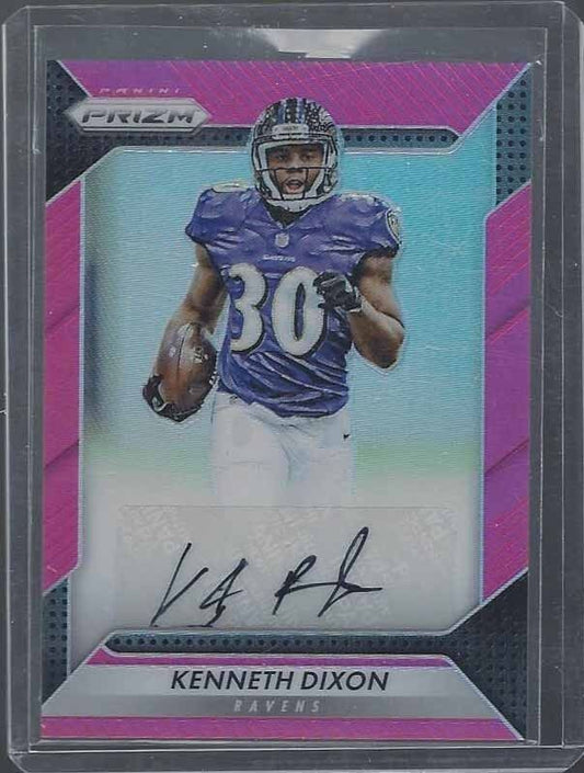 KENNETH DIXON 2015 PANINI PRIZM PINK PRIZMS SP SHORT PRINT ROOKIE AUTO RC