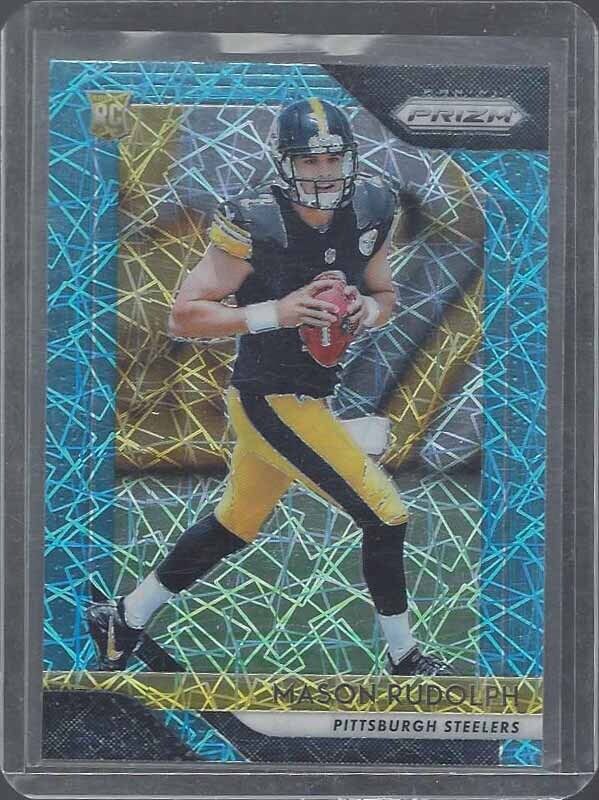 MASON RUDOLPH 2018 PANINI PRIZM BLUE LASER LAZER ROOKIE PRIZMS SSP RC #225