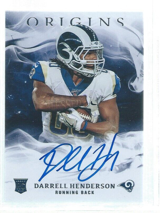 DARRELL HENDERSON 2019 PANINI ORIGINS ON CARD AUTO RC