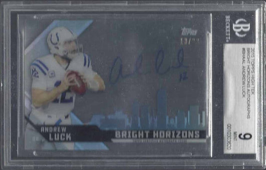 ANDREW LUCK 2015 TOPPS HIGH TEK BRIGHT HORIZONS ON CARD AUTO #D /22 BGS 9 10 AU