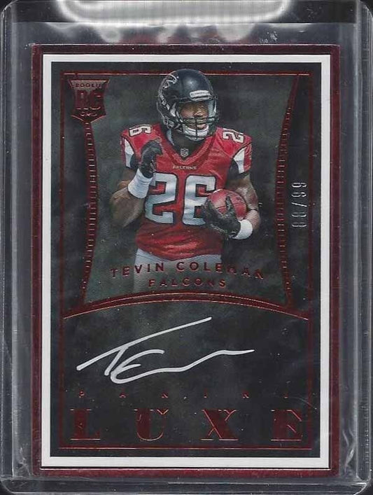 TEVIN COLEMAN 2015 PANINI LUXE RED FRAME ON CARD ROOKIE AUTO RC #D 88/99