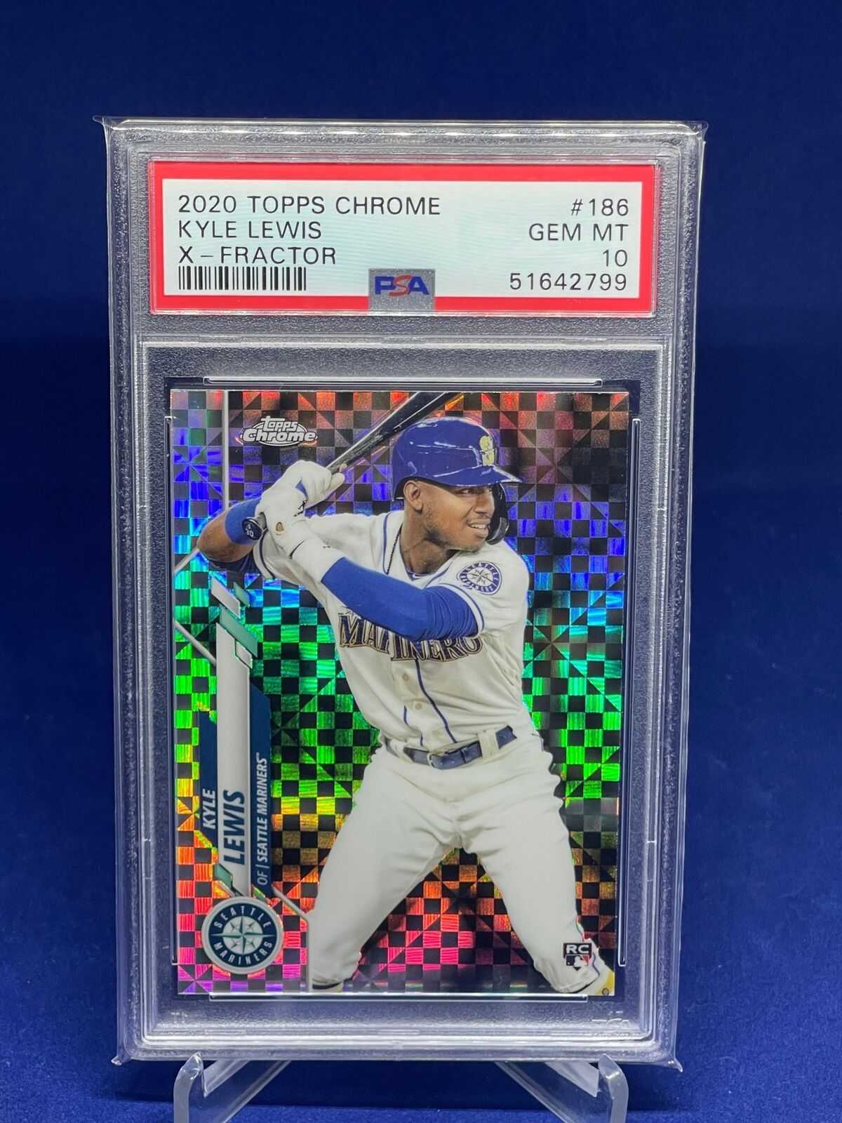 KYLE LEWIS 2020 TOPPS CHROME X-FRACTOR ROOKIE RC #186 PSA 10 GEM MINT