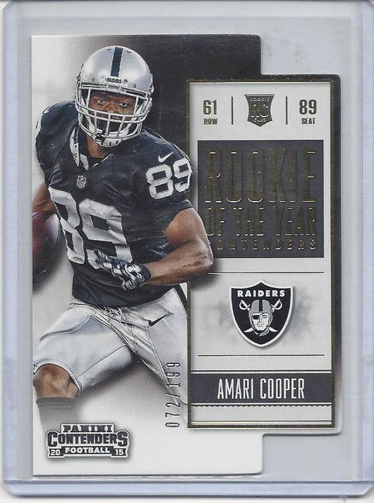 AMARI COOPER 2015 PANINI CONTENDERS ROOKIE OF THE YEAR GOLD DIE CUT RC #D 72/199