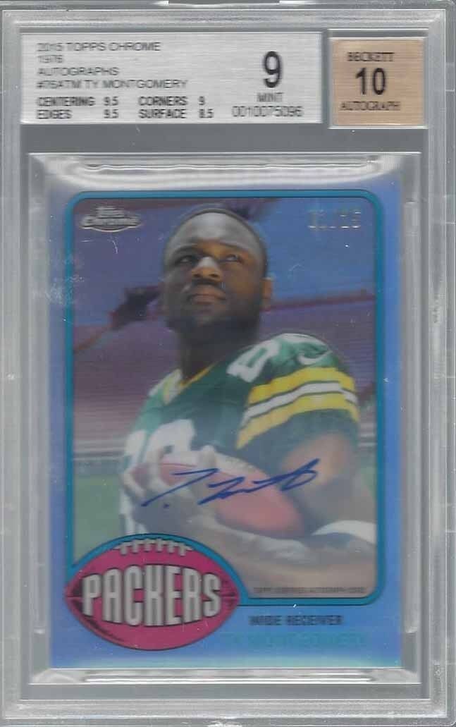 TY MONTGOMERY 2015 TOPPS CHROME 1976 RETRO REFRACTOR AUTO RC #D 1/25 BGS 9 10 AU