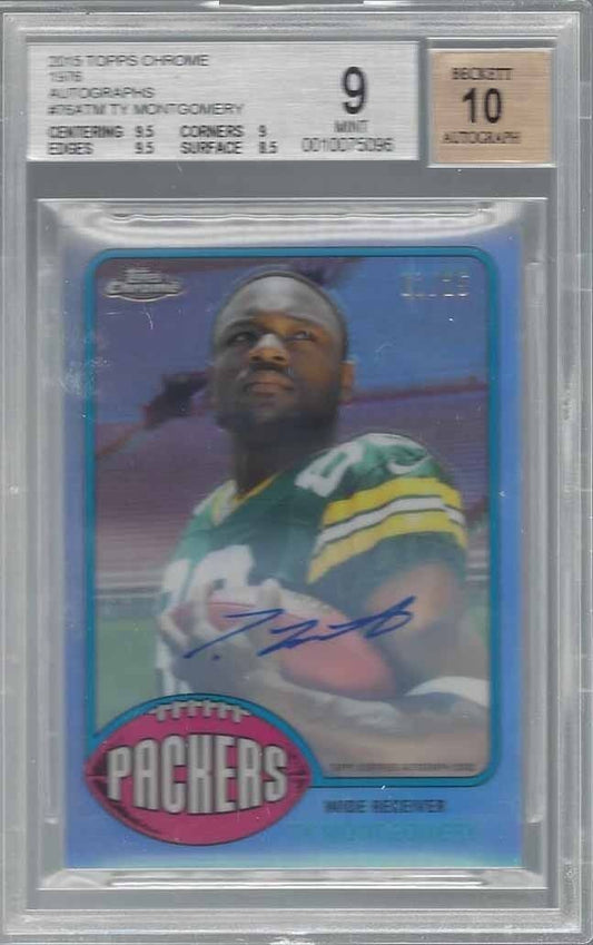 TY MONTGOMERY 2015 TOPPS CHROME 1976 RETRO REFRACTOR AUTO RC #D 1/25 BGS 9 10 AU