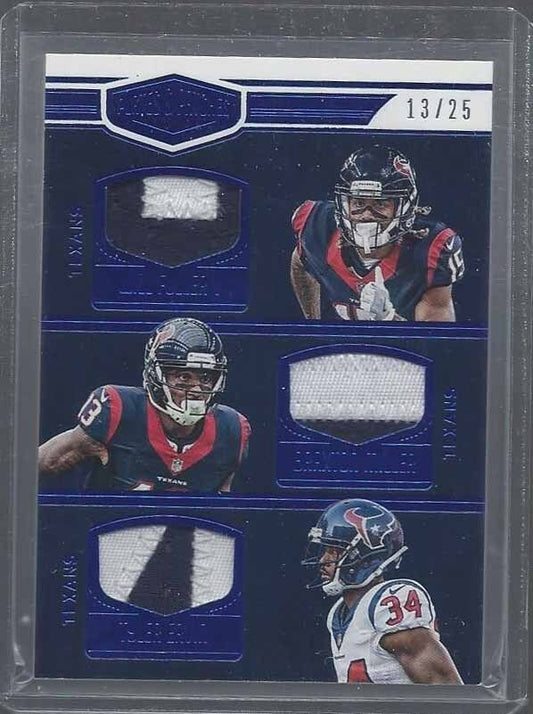 1/1 WILL FULLER BRAXTON MILLER 2016 PLATES & PATCHES BLUE TRIPLE PATCH RC 13/25