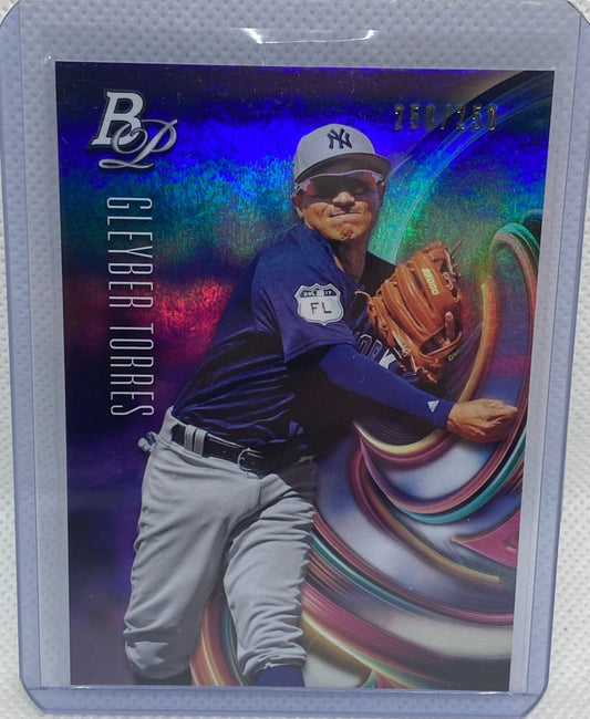 GLEYBER TORRES 2018 BOWMAN PLATINUM PURPLE REFRACTOR #D 250/250