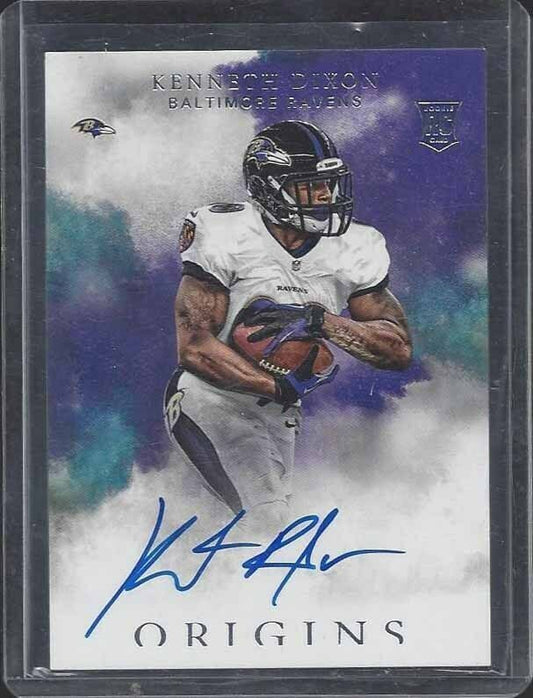 KENNETH DIXON 2016 PANINI ORIGINS ON CARD RAVENS ROOKIE AUTO RC #129