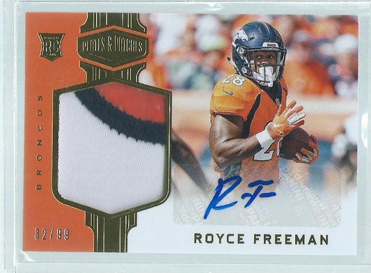 ROYCE FREEMAN 2018 PANINI PLATES & PATCHES 3 COLOR PATCH AUTO RC #D 32/99