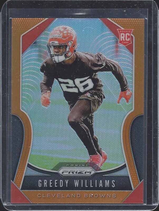 GREEDY WILLIAMS 2019 PANINI PRIZM ORANGE ROOKIE PRIZMS RC #D 152/249