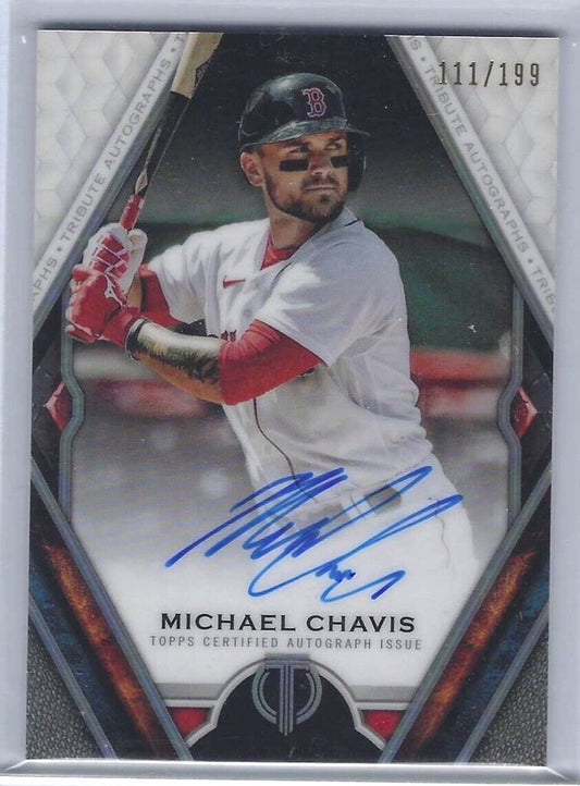 MICHAEL CHAVIS 2021 TOPPS TRIBUTE ON CARD AUTO #d /199