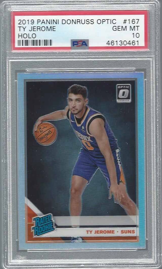 TY JEROME 2019-20 DONRUSS OPTIC SILVER HOLO PRIZM RC SP #167 PSA 10 GEM POP 5