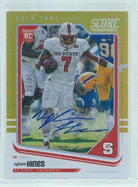 NYHEIM HINES 2018 PANINI SCORE AUTO GOLD ZONE RC #D 30/50