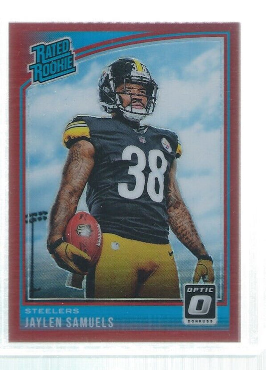 JAYLEN SAMUELS 2019 DONRUSS OPTIC HOLO RATED ROOKIE RED RC #D 34/99