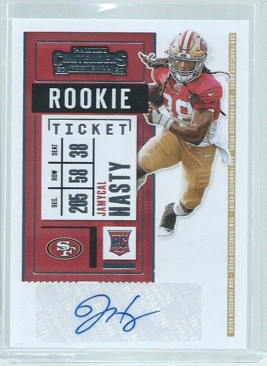 JAMYCAL HASTY 2020 PANINI CONTENDERS ROOKIE TICKET 49ERS AUTO RC #230