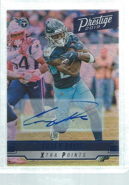 COREY DAVIS 2019 PRESTIGE XTRA POINTS AUTO BLUE #187