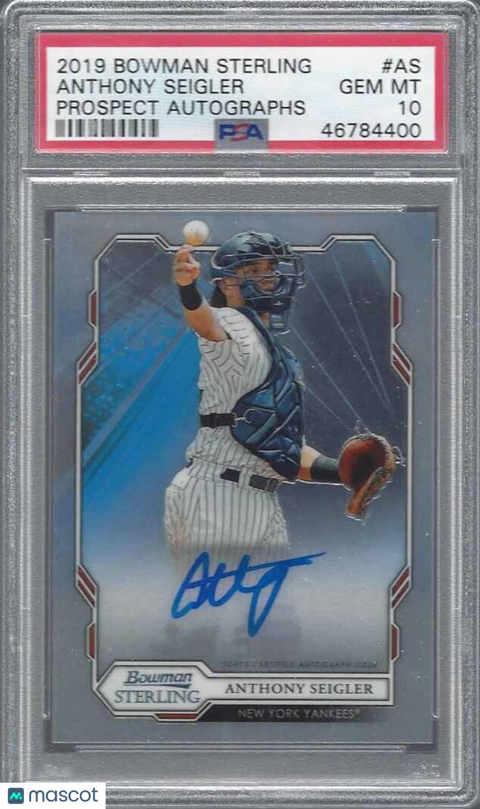 ANTHONY SEIGLER 2019 BOWMAN STERLING PROSPECT ON CARD AUTO PSA 10 GEM MINT POP 8