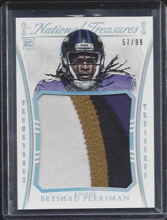 BRESHAD PERRIMAN 2015 NATIONAL TREASURES JUMBO 4 COLOR TREMENDOUS PATCH RC /99