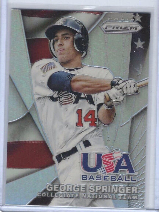 GEORGE SPRINGER 2015 PANINI PRIZM USA BASEBALL SILVER PRIZM SSP #4
