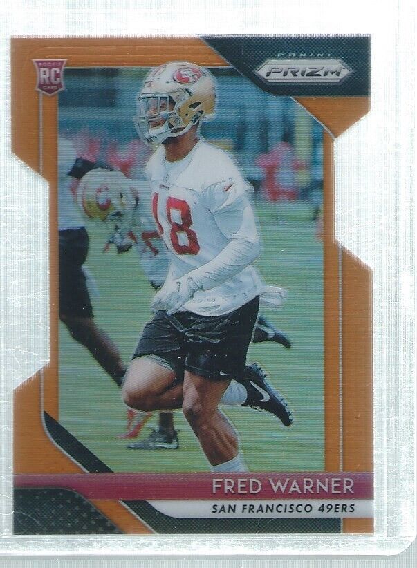 FRED WARNER 2018 PANINI PRIZM DIE CUT ORANGE PRIZMS ROOKIE RC #D 229/249