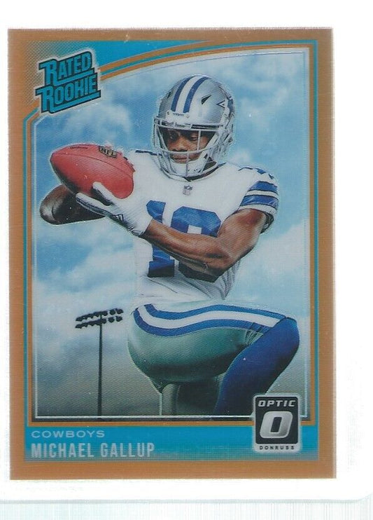 MICHAEL GALLUP 2018 DONRUSS OPTIC HOLO RATED ROOKIE ORANGE RC #D 117/199