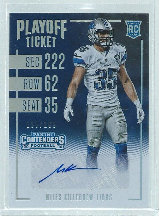MILES KILLEBREW 2016 PANINI CONTENDERS PLAYOFF TICKET AUTO RC #D 195/199