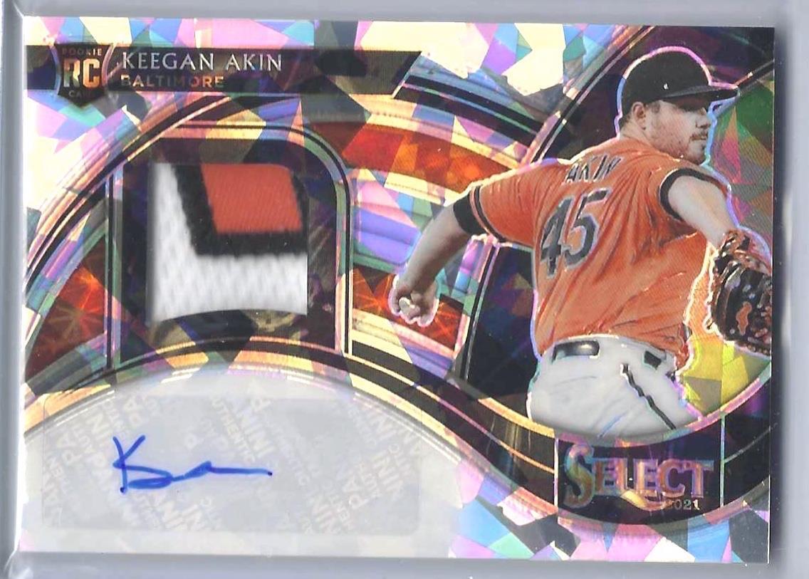 KEEGAN AKIN 2021 SELECT PRIZM CRACKED ICE ATOMIC RPA PATCH AUTO RC #d /25