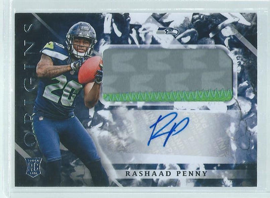 RASHAAD PENNY 2018 PANINI ORIGINS 3 COLOR PATCH AUTO RC #127