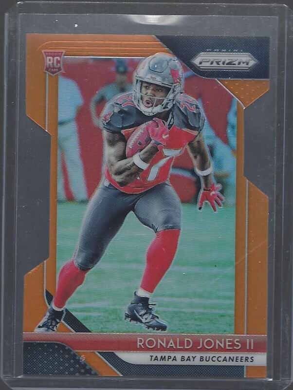 RONALD JONES II 2018 PANINI PRIZM ORANGE DIE CUT ROOKIE PRIZMS RC #D /249