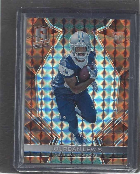 JOURDAN LEWIS 2017 PANINI SPECTRA ORANGE PRIZM COWBOYS ROOKIE RC #D 5/5