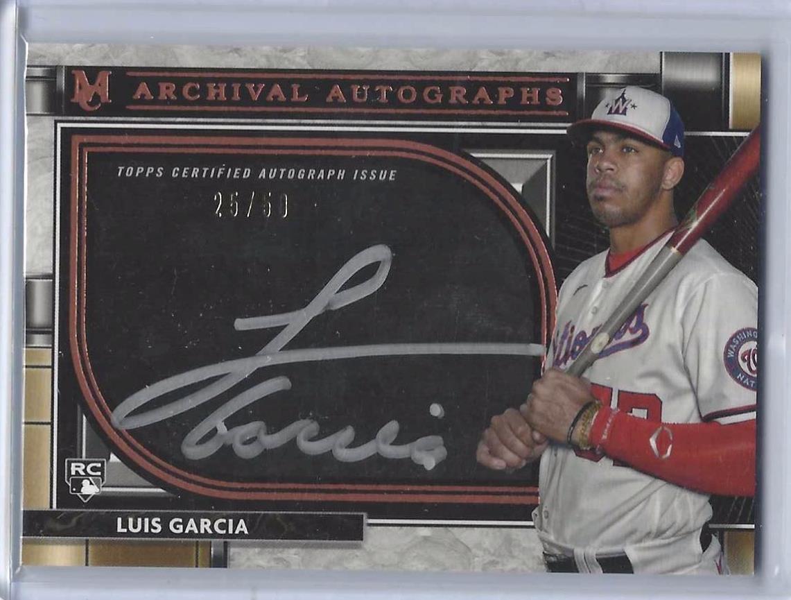 LUIS GARCIA 2021 TOPPS MUSEUM COLLECTION ARCHIVAL BRONZE SILVER AUTO RC #d 25/50
