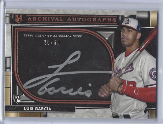 LUIS GARCIA 2021 TOPPS MUSEUM COLLECTION ARCHIVAL BRONZE SILVER AUTO RC #d 25/50