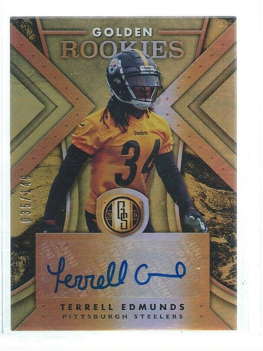 TERRELL EDMUNDS 2018 PANINI GOLD STANDARD GOLDEN ROOKIES AUTO RC #D 35/149