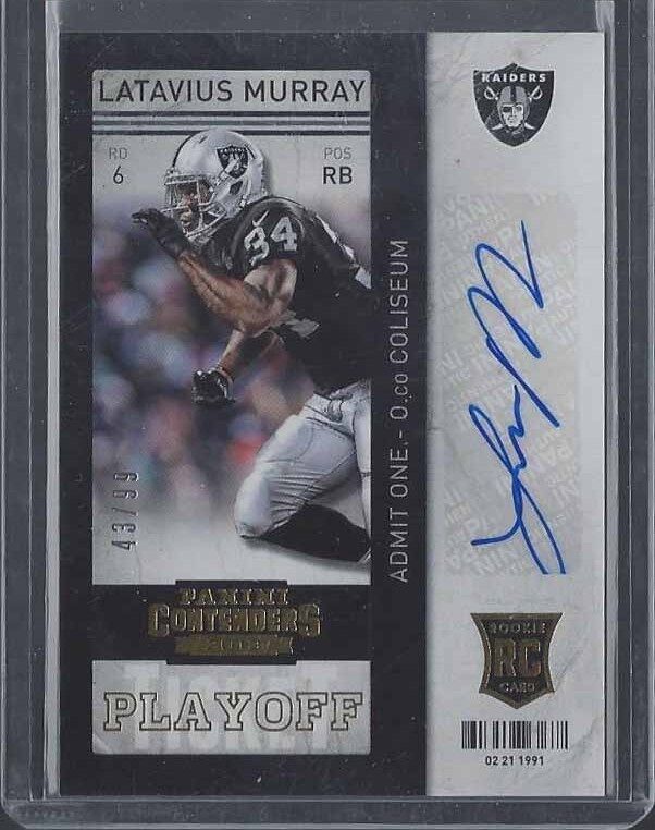 LATAVIUS MURRAY 2013 CONTENDERS PLAYOFF TICKET ROOKIE AUTO RC #D 43/99