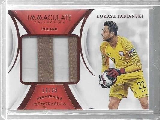 LUKASZ FABIANSKI 2018-19 IMMACULATE REMARKABLE JUMBO PATCH #D 12/35